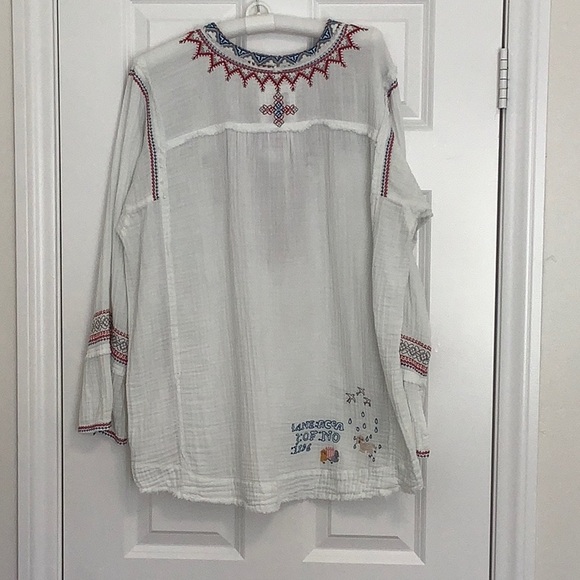 Johnny Was ,White Gauze Cotton Tunic,Sz L - Picture 4 of 10